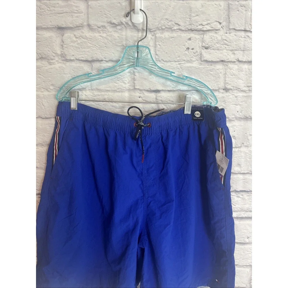 Tommy Hilfiger Men's NWT Classic Blue Swim Trunks Mesh Lined Drawstring Size XXL